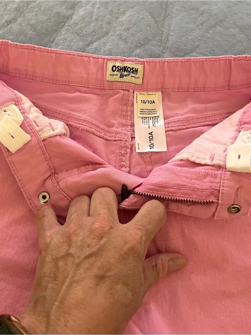 OshKosh B'gosh Pink Denim Frayed-Hem Shorts